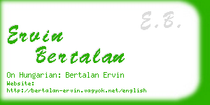 ervin bertalan business card